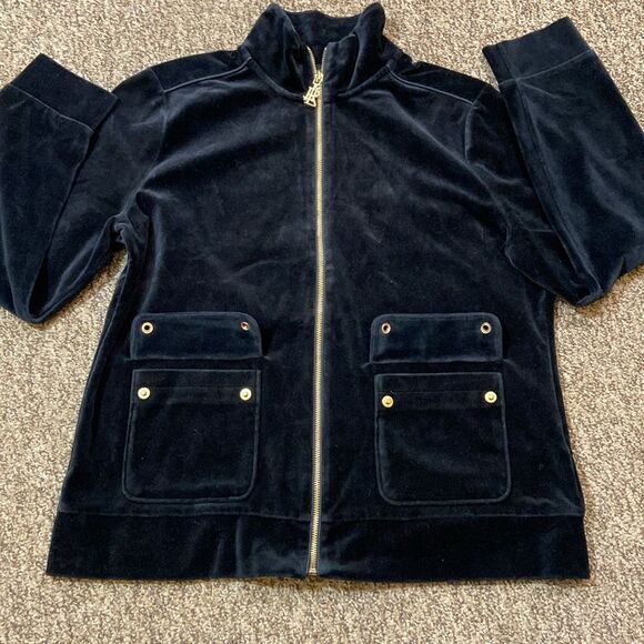 Ralph Lauren Black Lightweight Velvet Women’s Jacket Size L - Picture 4 of 12
